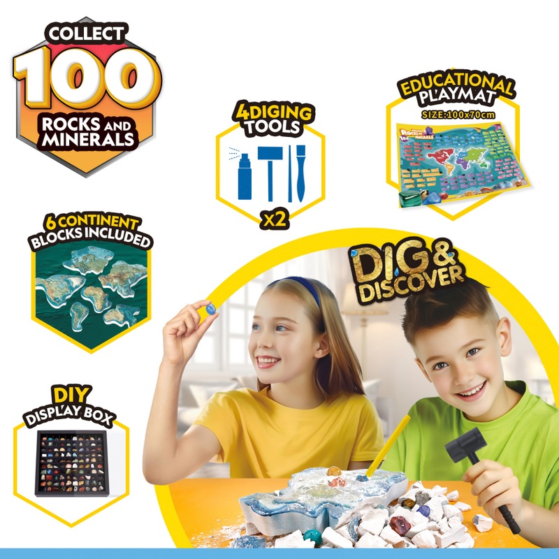 Dig & Discover 100 Rocks and Minerals of the World Kit 5 Dig & Discover 100 Rocks and Minerals of the World Kit