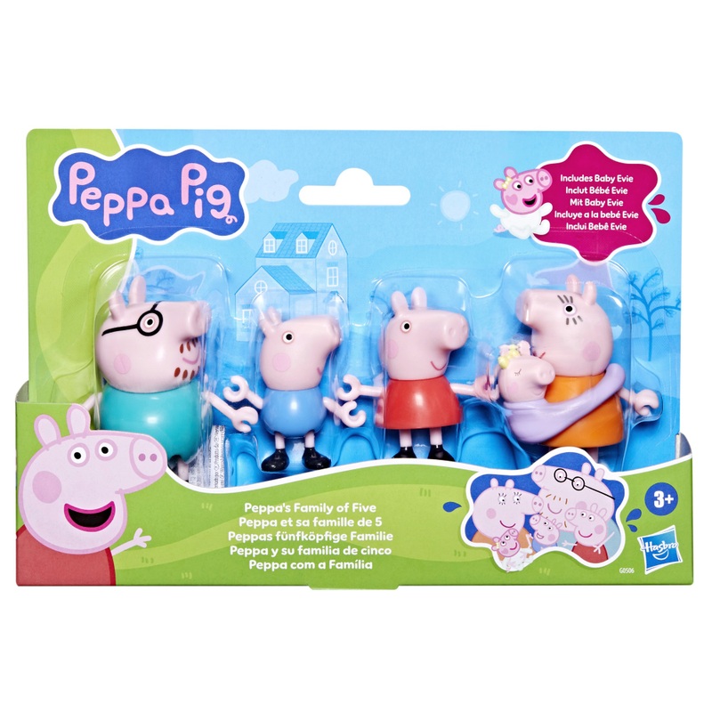 Peppa Pig Figures Peppa's Family of Five Set with Baby Evie 4 Peppa Pig Figures Peppa's Family of Five Set with Baby Evie
