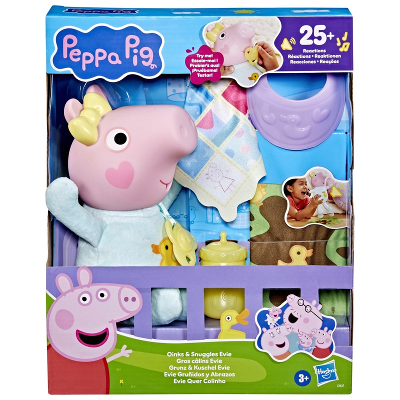Peppa Pig Interactive Oinks & Snuggles Baby Evie Doll 8 Peppa Pig Interactive Oinks & Snuggles Baby Evie Doll