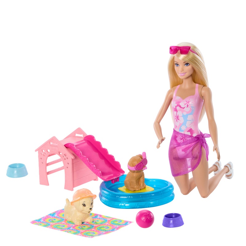 Barbie Puppy Pool Party Aloha Blonde Hair 2 Barbie Puppy Pool Party Aloha Blonde Hair