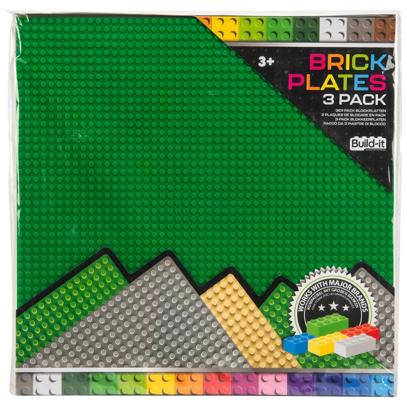 3-Pack Large 48 x 48 Base Plates for Building Bricks