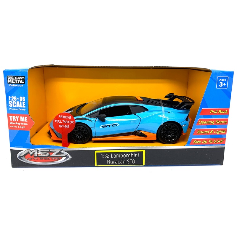 1:32 Lamborghini Huracan STO Die-Cast Pull-Back Car 5 1:32 Lamborghini Huracan STO Die-Cast Pull-Back Car