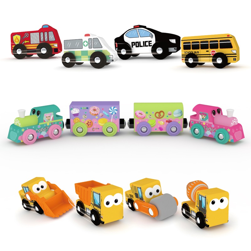 J'adore Wooden Vehicles 4 Pack Assortment