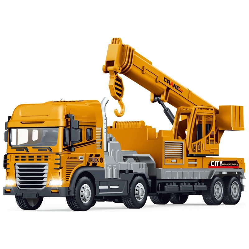 Diecast Lights and Sounds Crane Trailer Truck 1:24 Scale