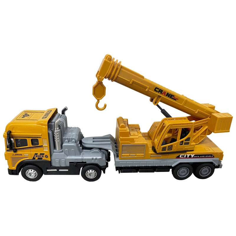 Diecast Lights and Sounds Crane Trailer Truck 1:24 Scale
