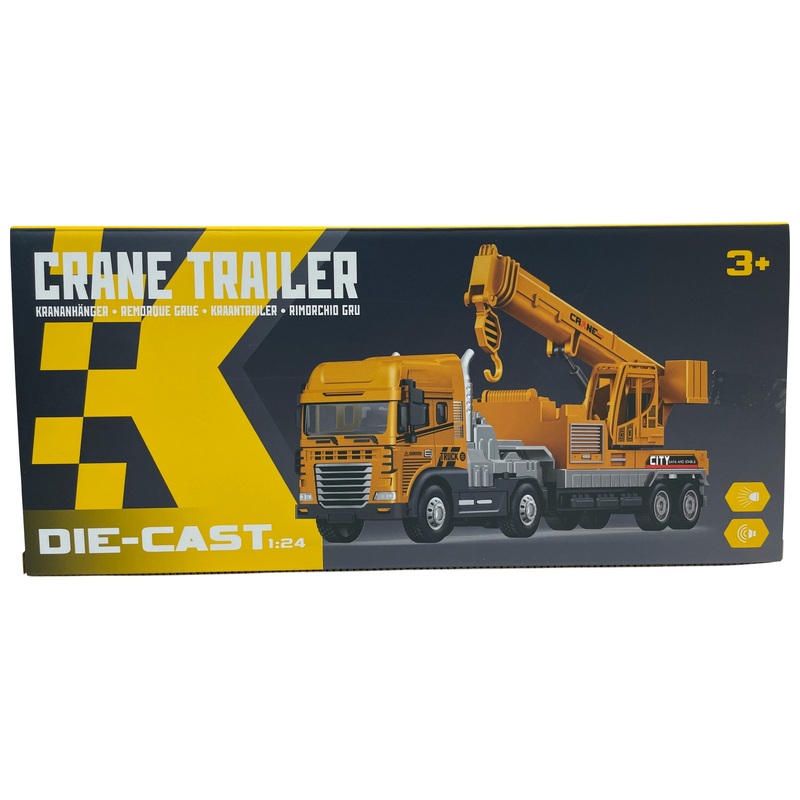 Diecast Lights and Sounds Crane Trailer Truck 1:24 Scale 5 Diecast Lights and Sounds Crane Trailer Truck 1:24 Scale