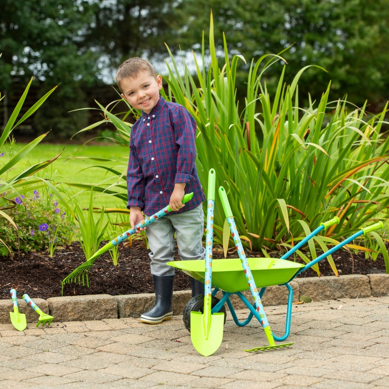 Metal Wheelbarrow Garden Toy Set
