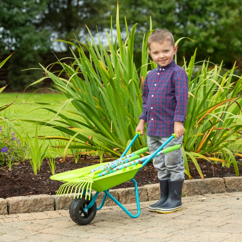 Metal Wheelbarrow Garden Toy Set