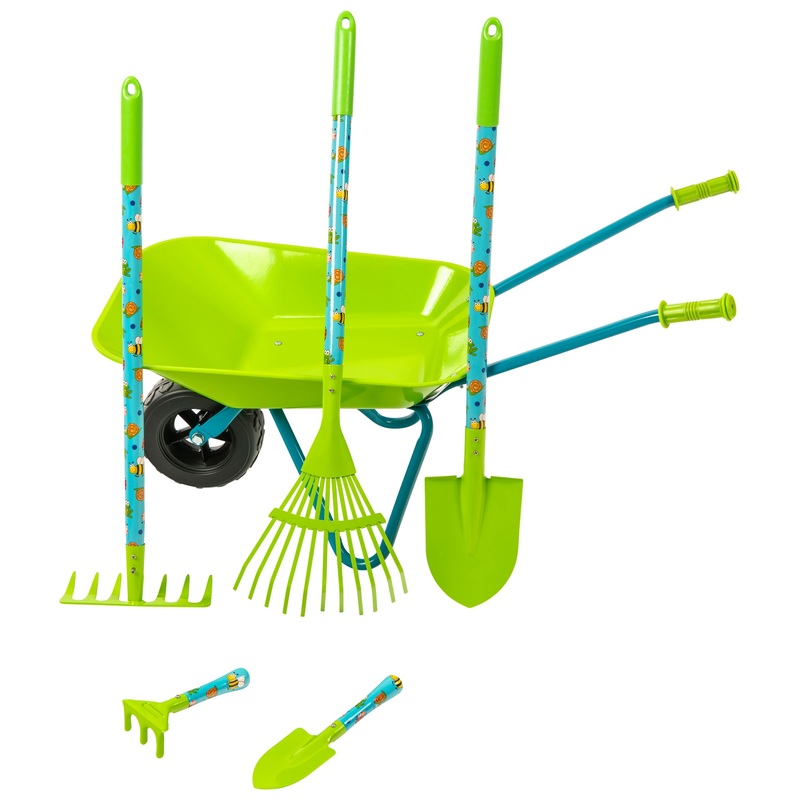 Metal Wheelbarrow Garden Toy Set 4 Metal Wheelbarrow Garden Toy Set