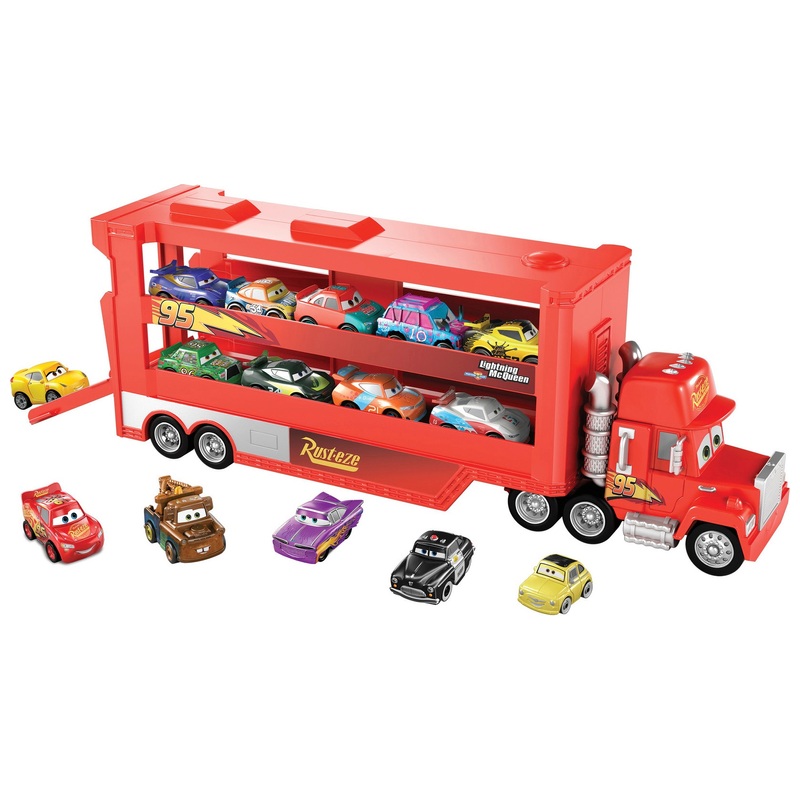 Disney Cars Mack Mini Racers Hauler with 5 Die-Cast Cars