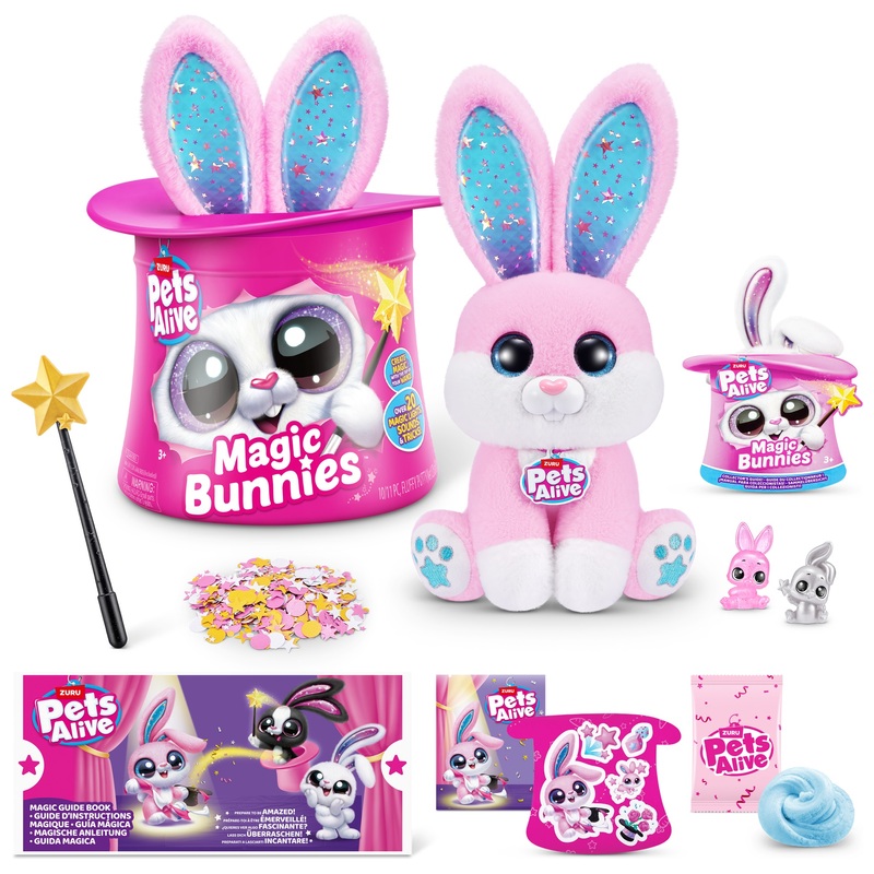 Pets Alive by ZURU Magic Bunnies Interactive Plush Set Pink