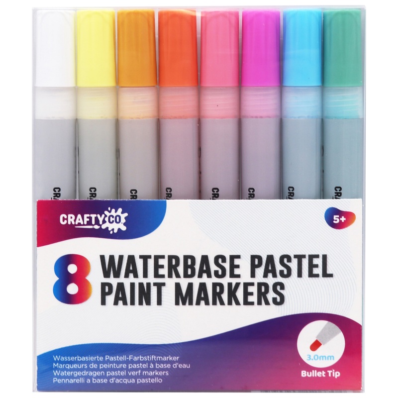 Crafty Co. Waterbase Pastel Paint Markers 8 Pack