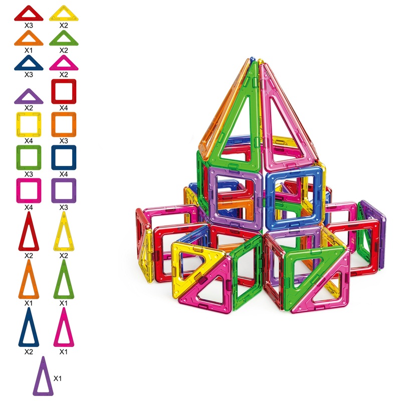 Magnetic Shapes 50-Piece Building Set 4 Magnetic Shapes 50-Piece Building Set