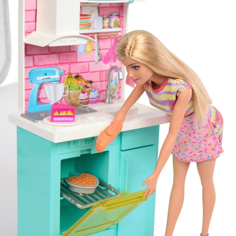 Barbie Celebration Fun Baking Kitchen Playset 3 Barbie Celebration Fun Baking Kitchen Playset