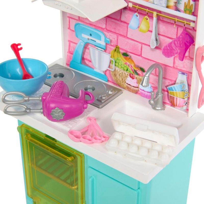 Barbie Celebration Fun Baking Kitchen Playset 6 Barbie Celebration Fun Baking Kitchen Playset
