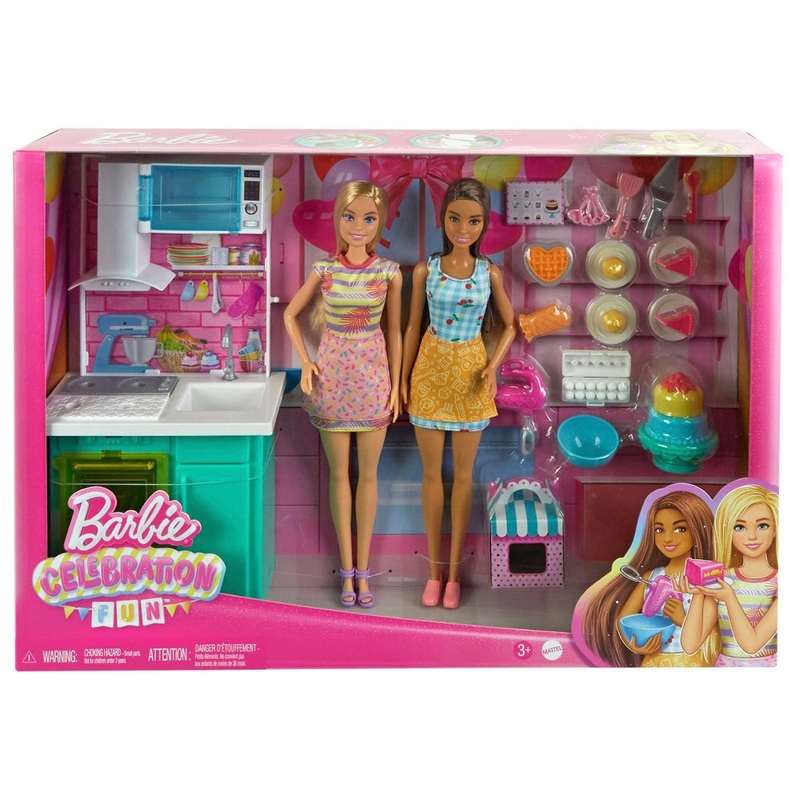 Barbie Celebration Fun Baking Kitchen Playset 8 Barbie Celebration Fun Baking Kitchen Playset