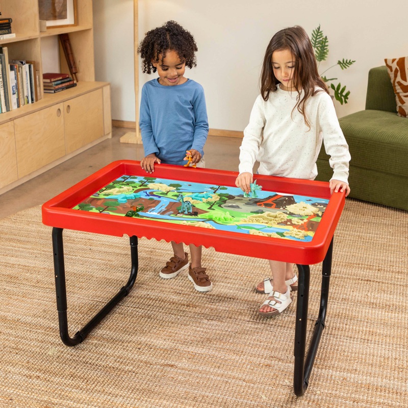 Play Tray Play Table with Sea Life and Dinosaur Play Mat Set