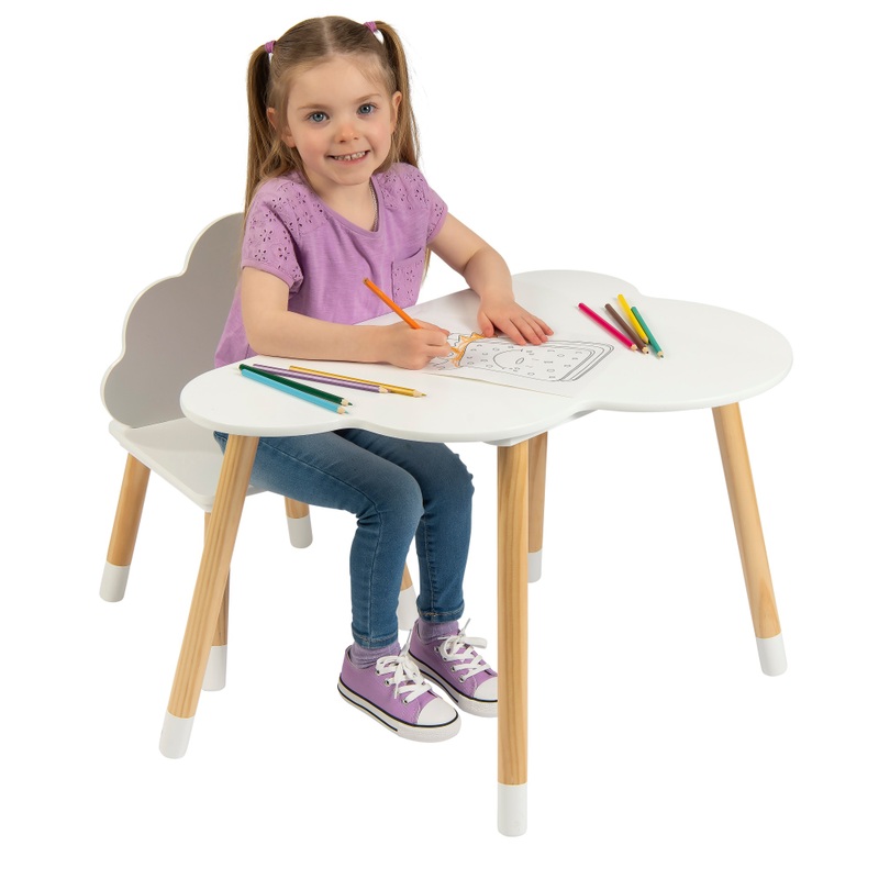 Squirrel Play Wooden Cloud Table and Chair Set