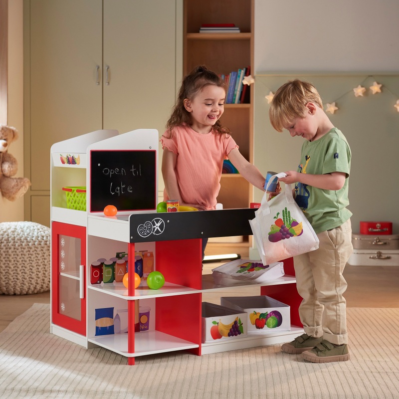 Kitchen Corner Wooden Grocery Store Playset 2 Kitchen Corner Wooden Grocery Store Playset