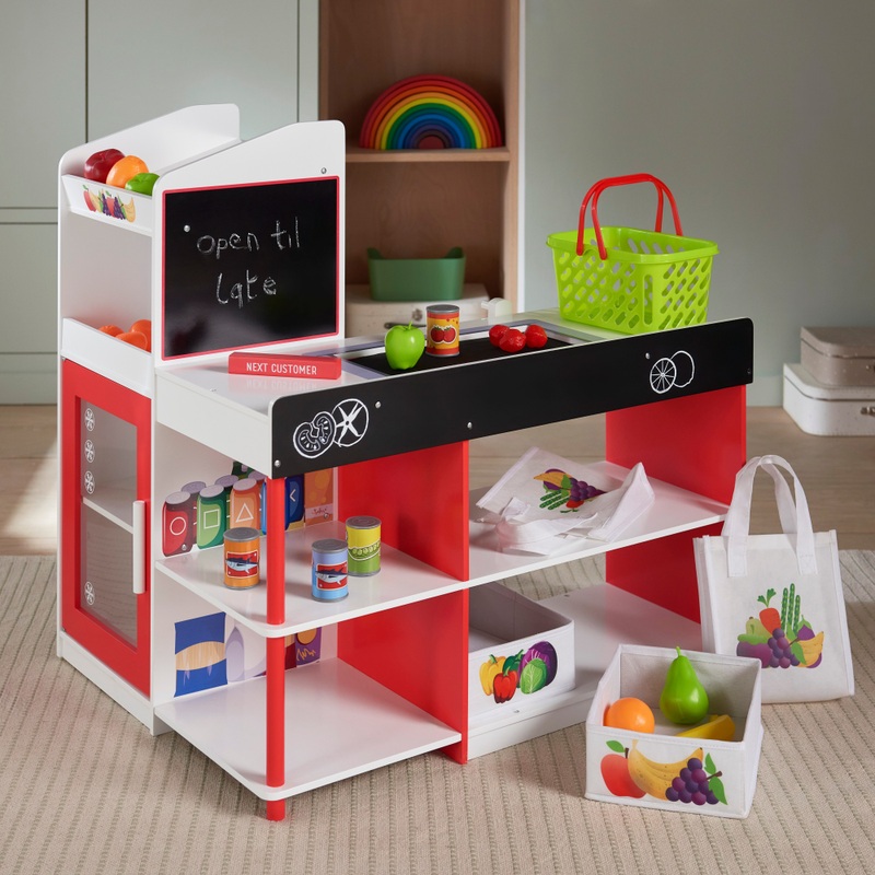 Kitchen Corner Wooden Grocery Store Playset 5 Kitchen Corner Wooden Grocery Store Playset