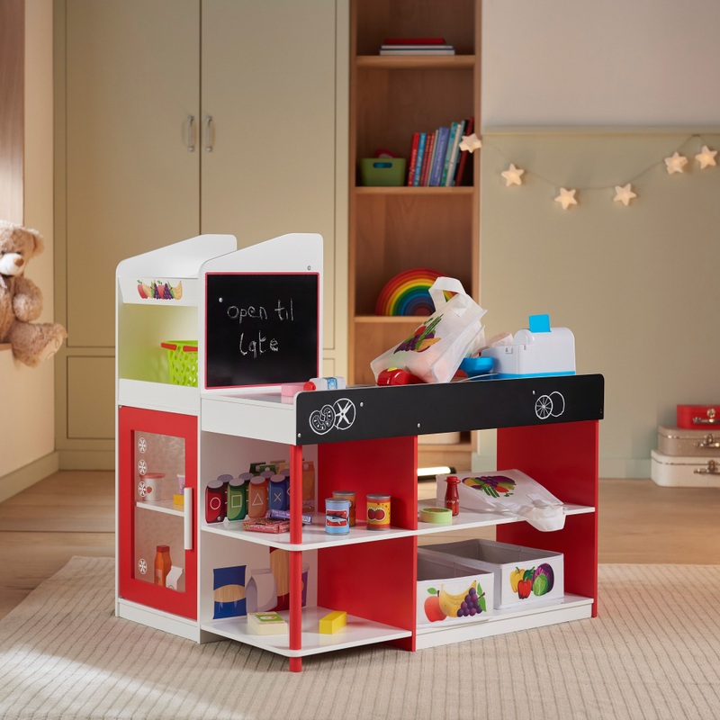 Kitchen Corner Wooden Grocery Store Playset 6 Kitchen Corner Wooden Grocery Store Playset