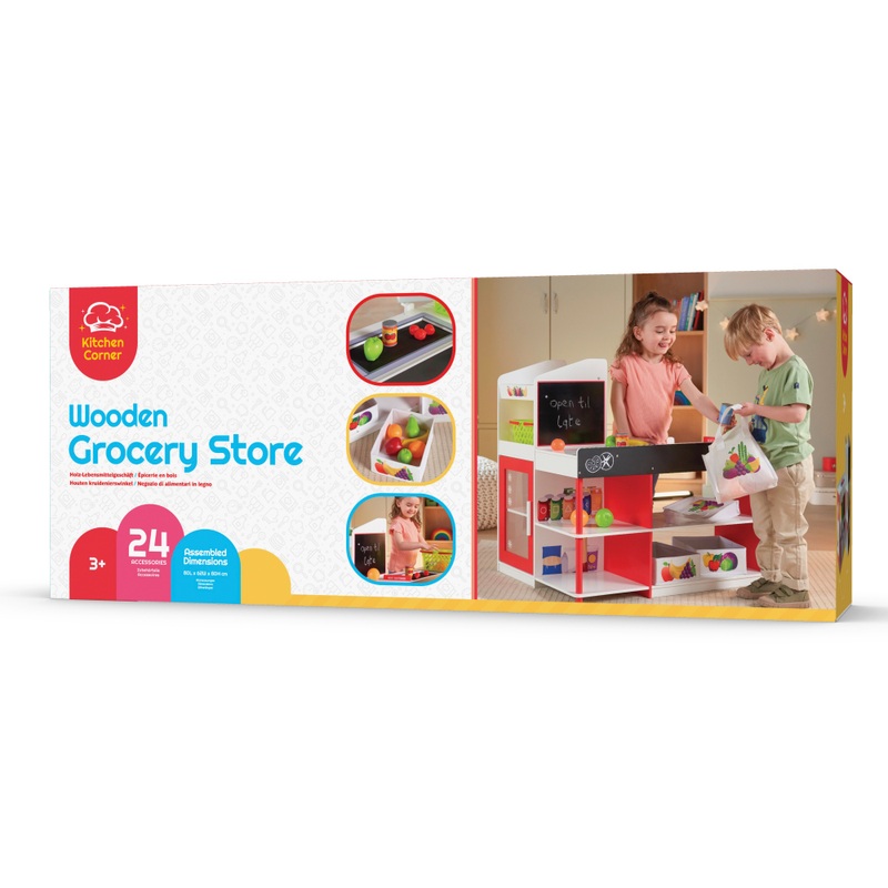 Kitchen Corner Wooden Grocery Store Playset 8 Kitchen Corner Wooden Grocery Store Playset