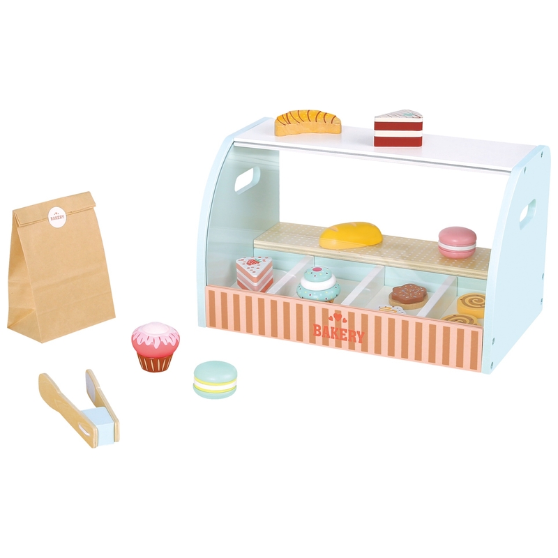 Kitchen Corner Wooden Bakery Counter Table Top Shop Playset