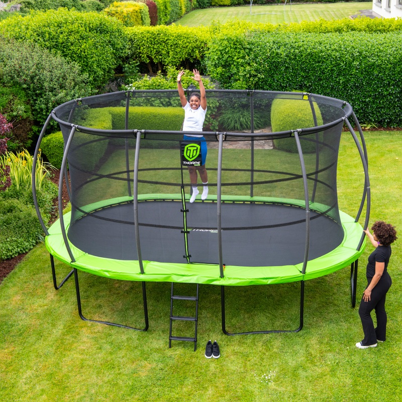 15 x 10ft Thorpe Sports Oval Trampoline with Enclosure Net