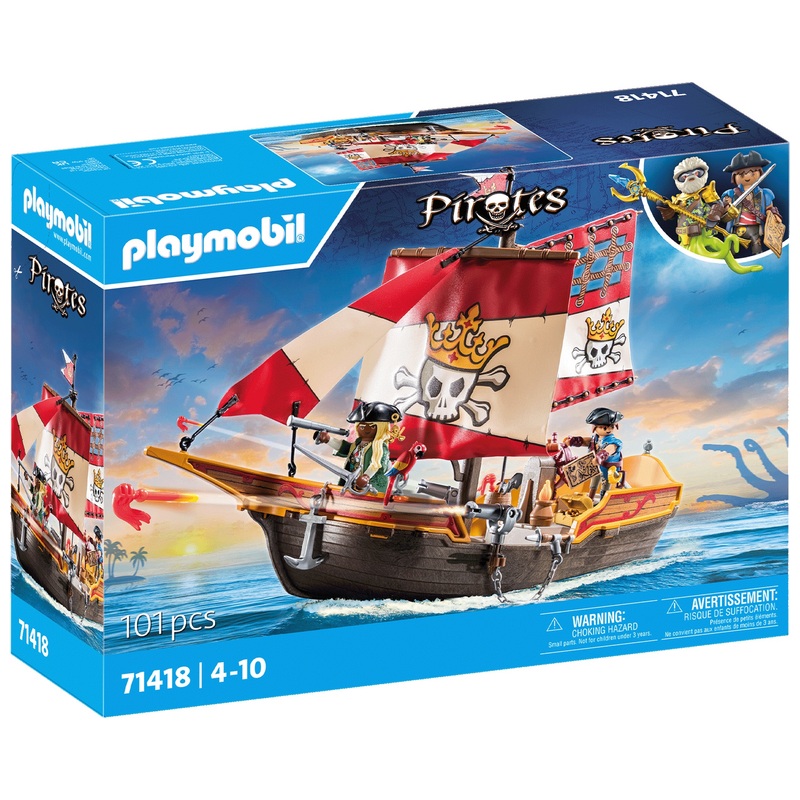 Playmobil Pirates 71418 Pirate Ship 101 Piece Set