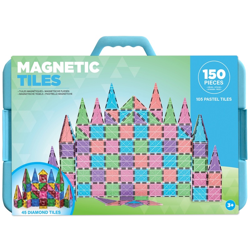 Magnetic Tiles 150-Piece Pastels & Diamonds Tiles Building Set