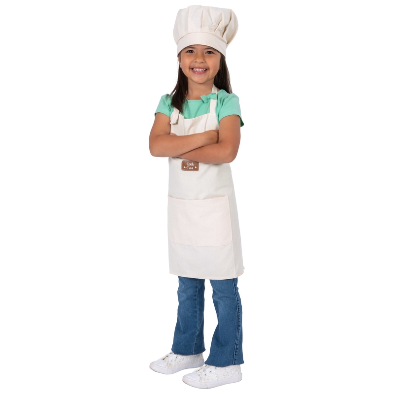Chef Costume Hat and Apron Dress-Up Set