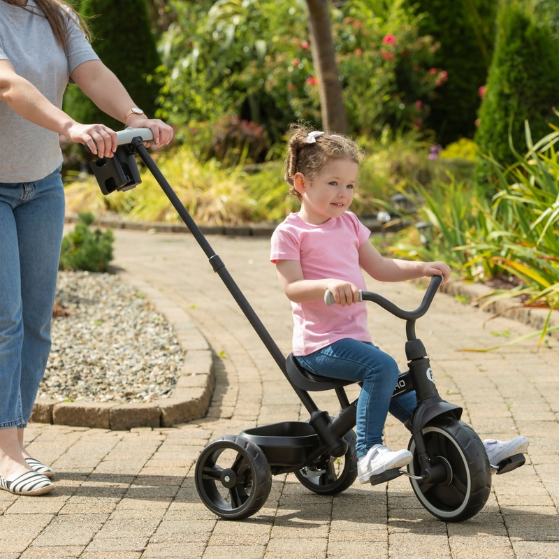 QPlay Elite Pro 2-in-1 Trike with Push Bar Black 3 QPlay Elite Pro 2-in-1 Trike with Push Bar Black