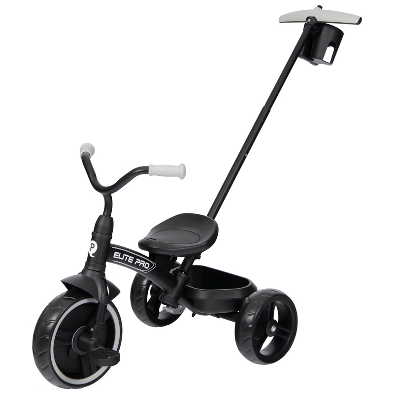 QPlay Elite Pro 2-in-1 Trike with Push Bar Black 4 QPlay Elite Pro 2-in-1 Trike with Push Bar Black