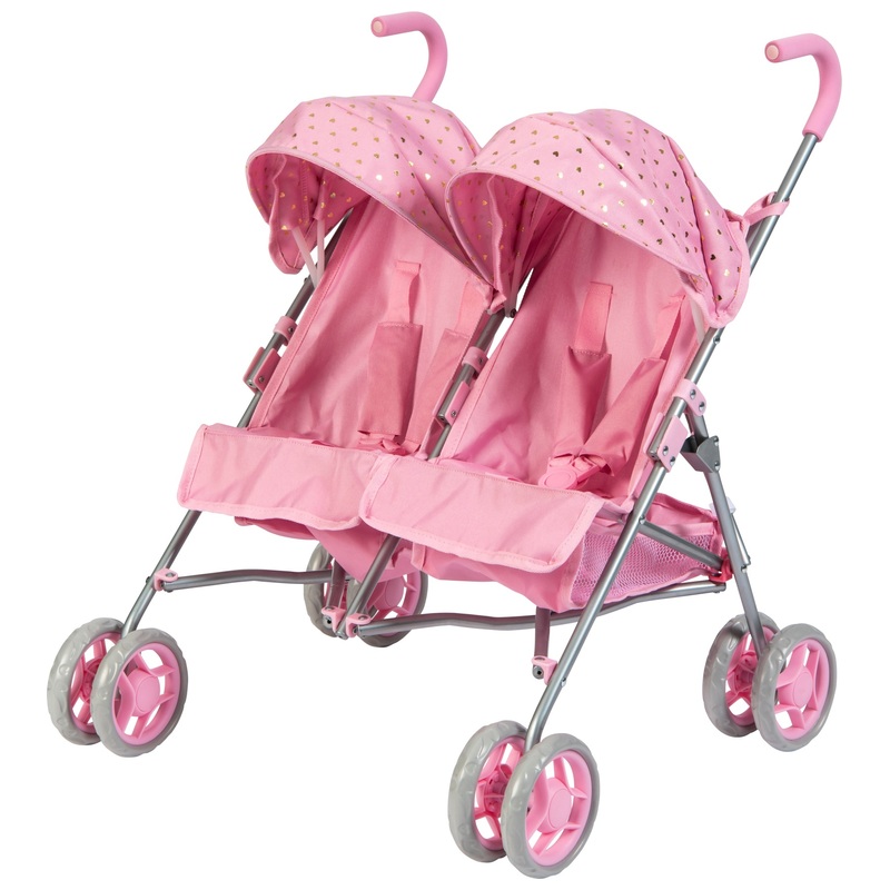 Ivy & Lily Baby Doll Twin Stroller Pink