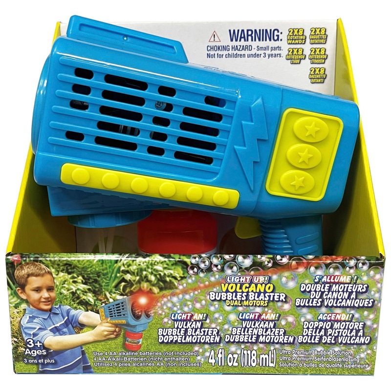 Dual Motor Light-Up Volcano Bubble Blaster