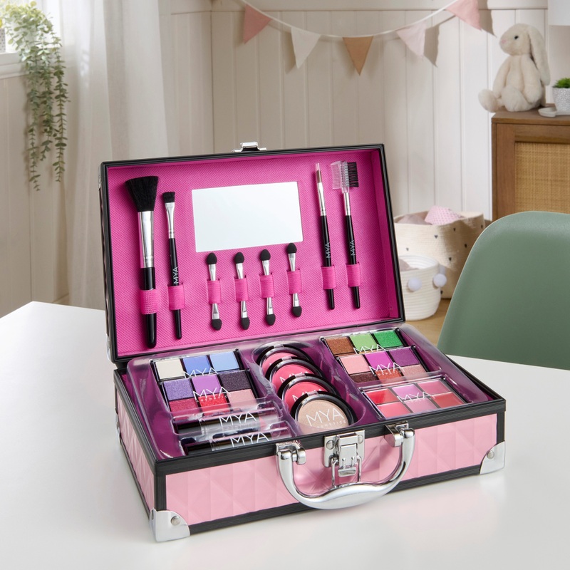 MYA Make-Up Case Pink and Black 2 MYA Make-Up Case Pink and Black
