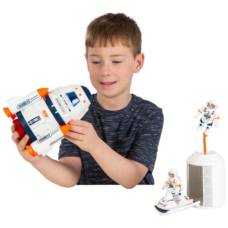 Space Rocket Launch Capsule with Astronaut Figures Playset