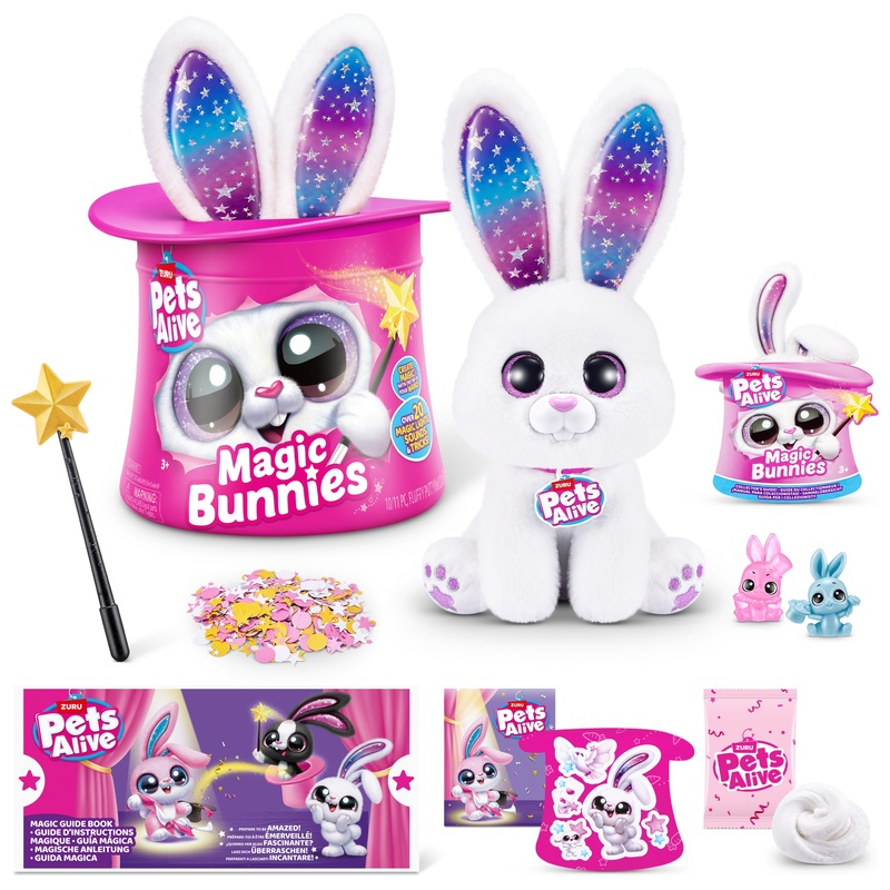 Pets Alive by ZURU Magic Bunnies Interactive Plush Set Pearl White