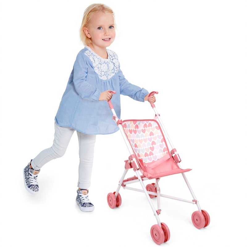 Ivy & Lily Baby Doll Umbrella Stroller Pink Heart Print