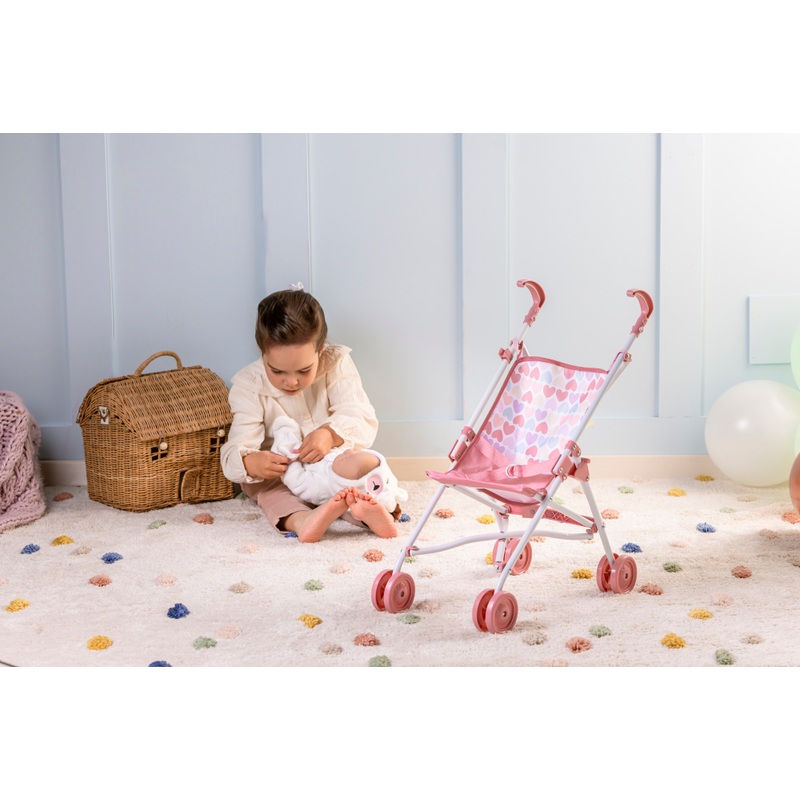 Ivy & Lily Baby Doll Umbrella Stroller Pink Heart Print