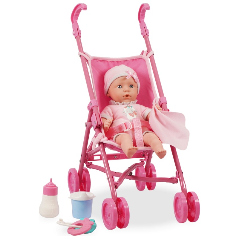 Kisses & Cuddles Baby Doll and Stroller Set