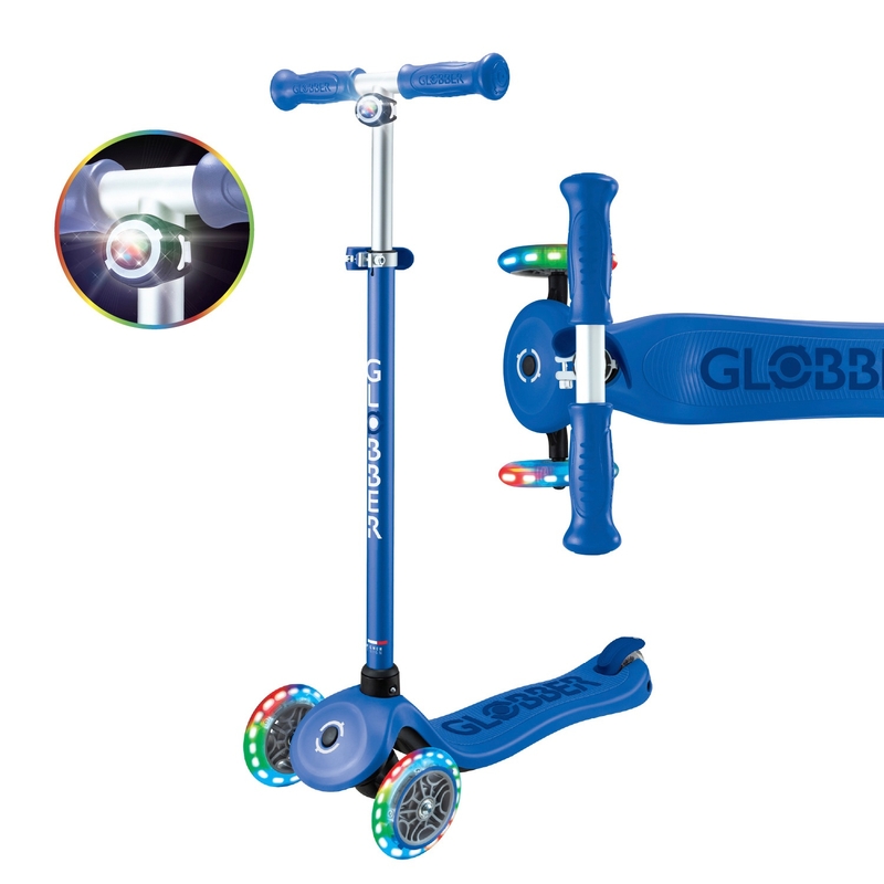 Globber Primo Plus Lights Scooter Navy Blue