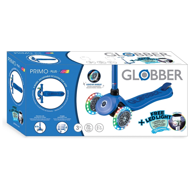 Globber Primo Plus Lights Scooter Navy Blue 8 Globber Primo Plus Lights Scooter Navy Blue