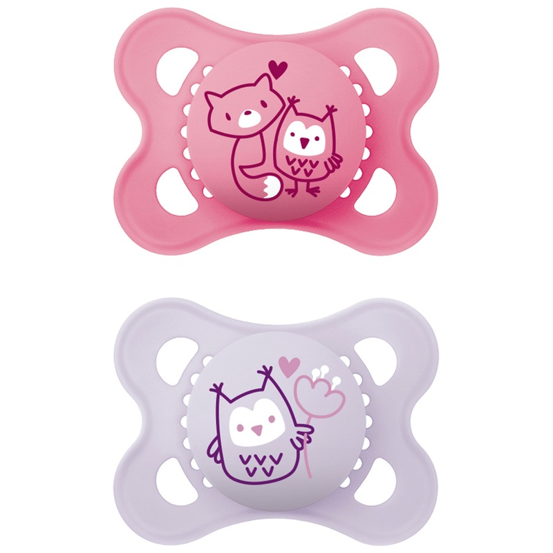 MAM 0-6 Months+ Original Dummies 2 Pack Pink