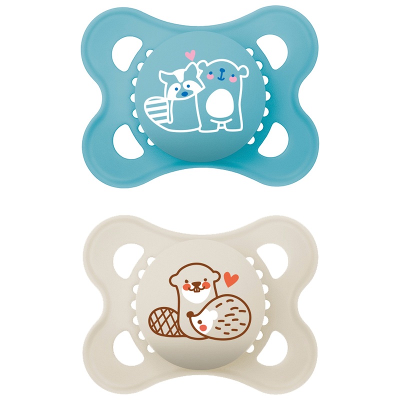 MAM 0-6 Months+ Original Dummies 2 Pack Blue