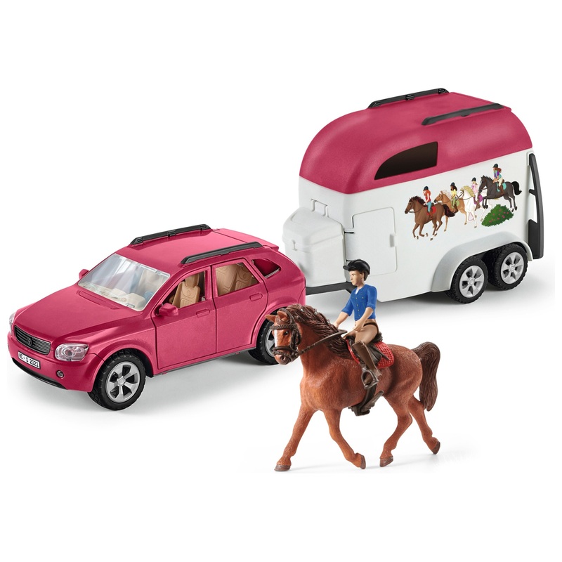 schleich Horse Club 72223 Horse Adventures with Car and Trailer Playset