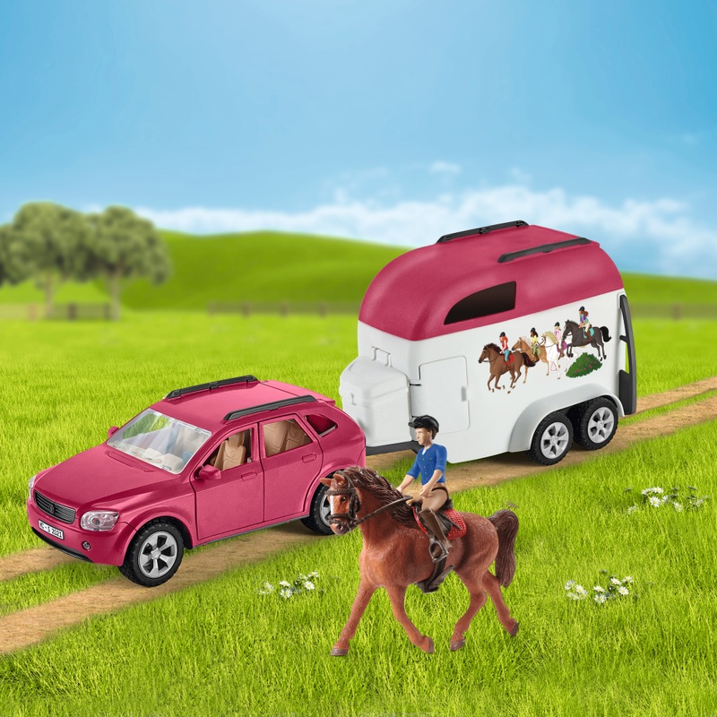 schleich Horse Club 72223 Horse Adventures with Car and Trailer Playset