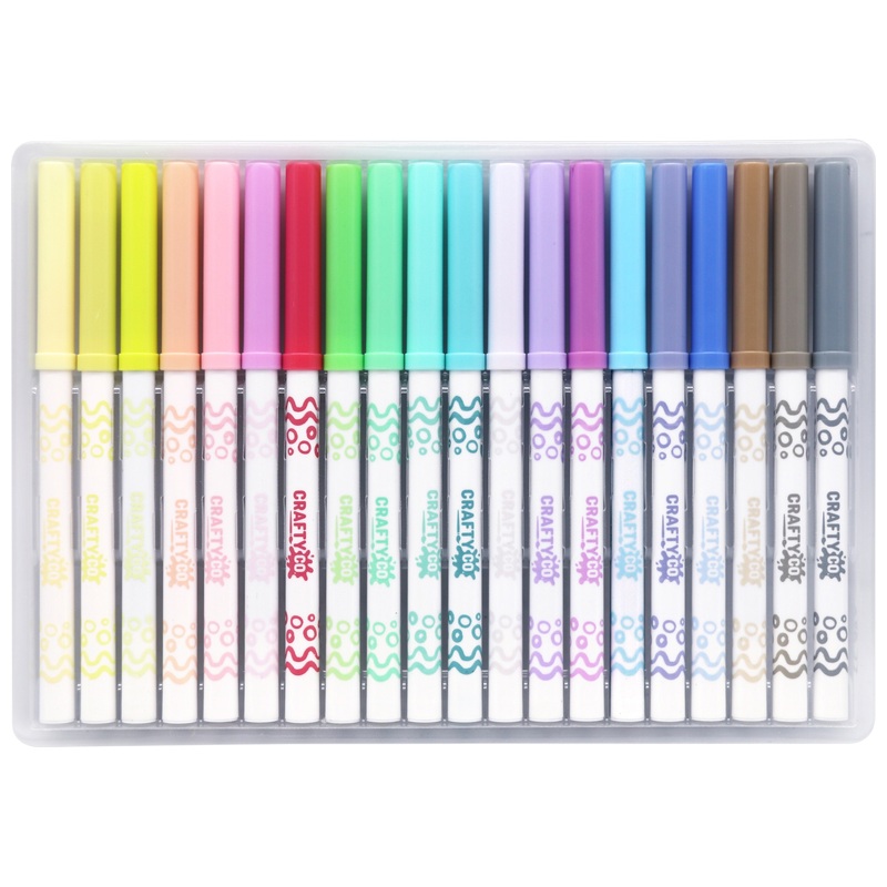 Crafty Co. Washable Markers Fine Tip Pastel Set 20 Piece