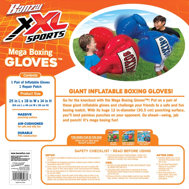 Banzai Mega Inflatable Boxing Gloves Assortment 6 Banzai Mega Inflatable Boxing Gloves Assortment