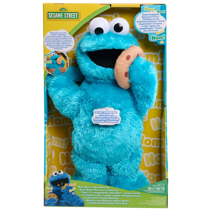 Sesame Street Cookie Monster Nom Nom Interactive Plush Toy 37cm 7 Sesame Street Cookie Monster Nom Nom Interactive Plush Toy 37cm